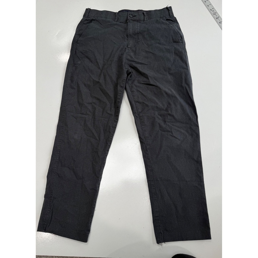Abercrombie & Fitch Mens Stretch Chino Pants Charcoal Gray 32x34 Slim Straight